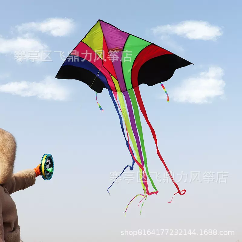 多尾飞天彩虹风筝潍坊风筝批发三角长尾风筝厂家批发支持一件代发