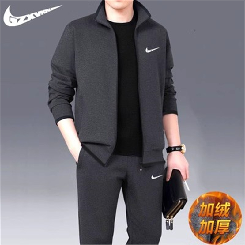 Nkd---608 dark gray plus velvet model-long set