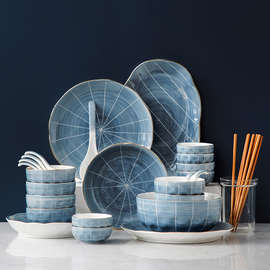 碗碟套装家用组合碗个性创意好看网红饭碗吃日式碗盘陶瓷套碗餐具