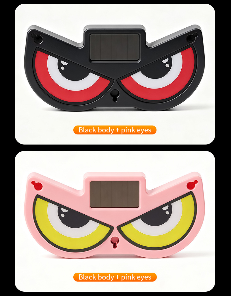 Cross-Border Solar-Powered Car Dynamic Devil's Eye New Led Expression Light Warning Light Car-Mounted Suction Cup Eye Light