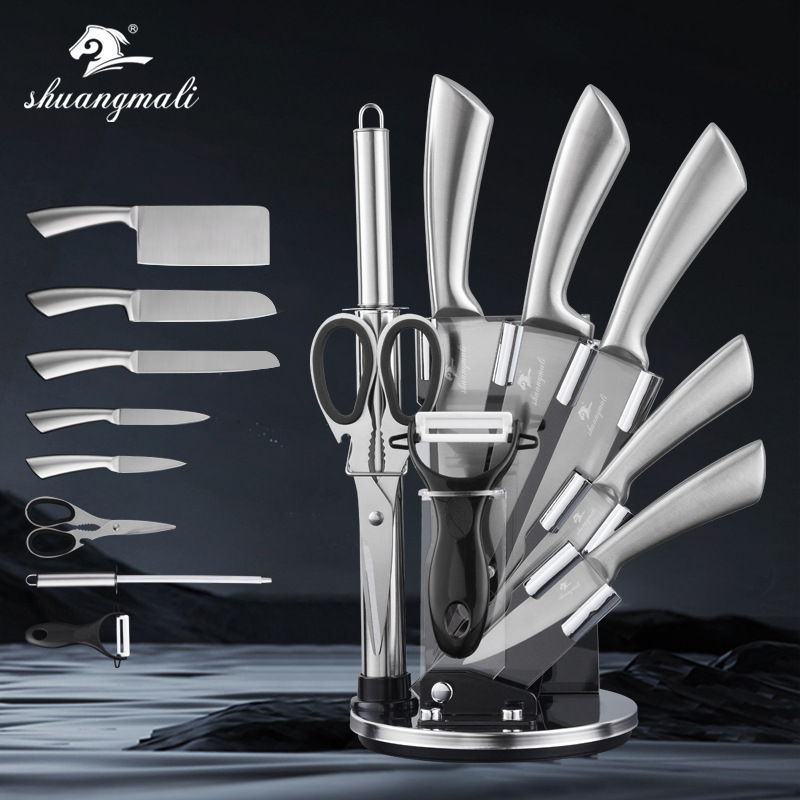Amazon cuchillos transfronterizos conjuntos de cuchillos de cocina de acero inoxidable cuchillos de cocina nueve piezas conjuntos de cuchillos de regalo