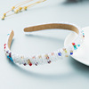 Woven sponge headband handmade with beads, hair accessory for face washing, European style, Korean style, simple and elegant design