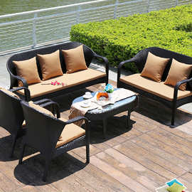 藤沙发三人阳台休闲桌椅藤编桌椅户外客厅藤沙发藤椅庭院靠背椅子