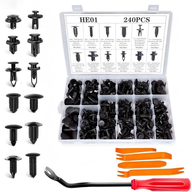 Suitable for Ford 240Pcs Plastic Car Box-Packed Clips, Bumper Fasteners, Rivets, Nylon Clips Suitable for Ford 240Pcs Plastic Car Box-Packed Clips, Bumper Fasteners, Rivets, Nylon Clips