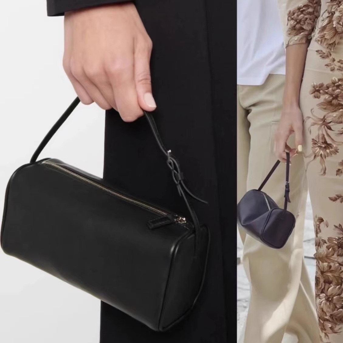 Genuine Leather Mini Shoulder Bag 90s Suede Underarm Handbag_voghion.com