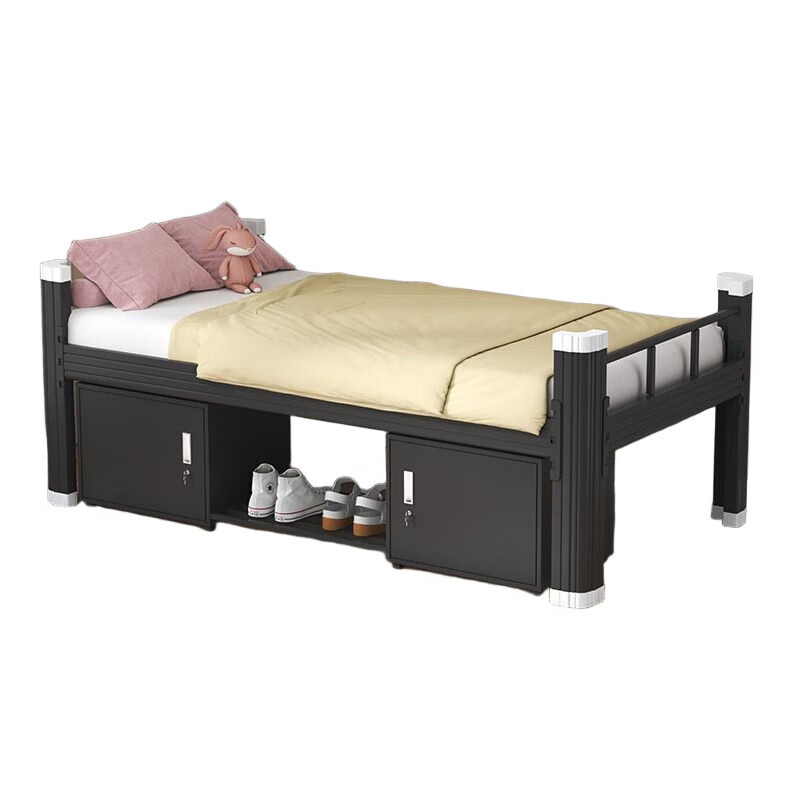 Fábrica de fuente al por mayor de acero cama de una sola capa alquiler dormitorio de estudiantes cama única escuela sitio de construcción marco cama de apartamento