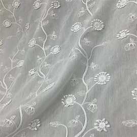 法式字母条D牛奶丝线刺绣花边立体绣花fabric连衣裙女装家纺面料