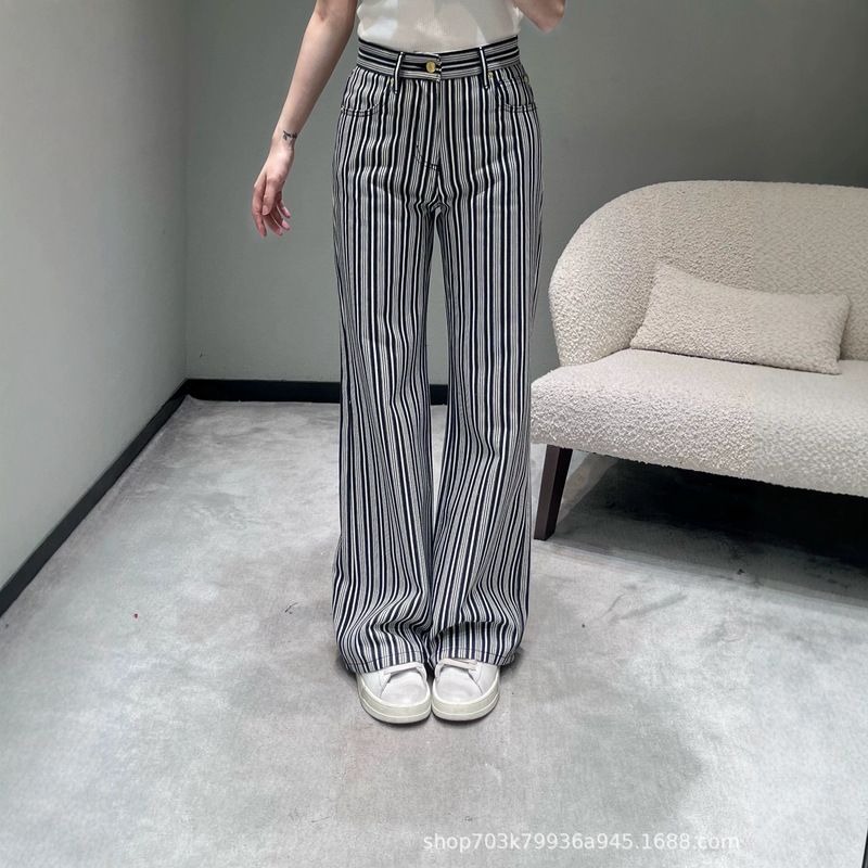 Nanyou Women's Clothing 26Ce High-Quality Version Early Autumn New Vertical Striped Slimming Straight Wide-Leg Pants Women's Clearance Sale