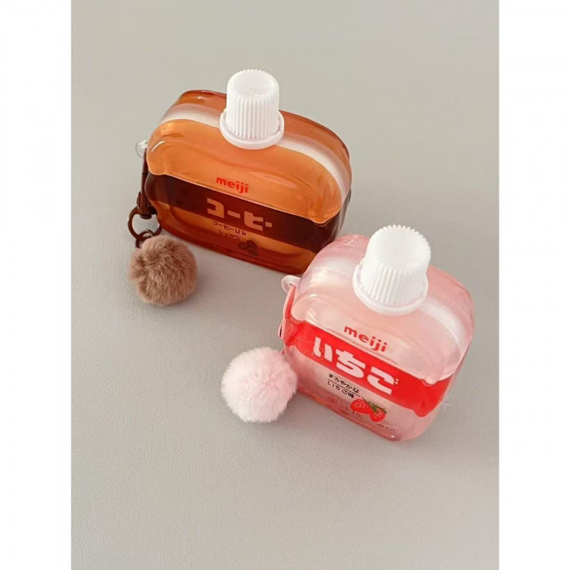 Cartoon Cute Coffee Strawberry Milk Ear Case para AirPods1 / 2 / 3 / 4 / pro / pro2 Case