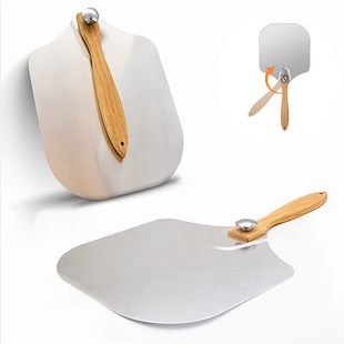 pizza Shovel Rotating Folding Aluminum Shovel pizza peel Pan Baking Food Transfer Shovel Removable Shovel Cake Tray
