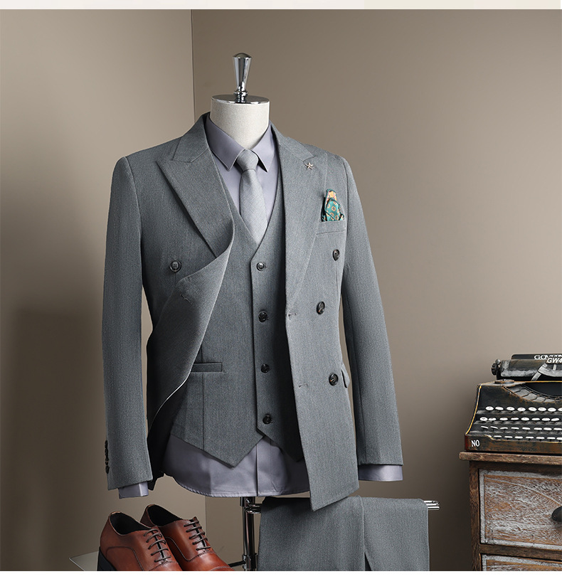 Men's Clothing Slim Fit Formal Suits British Style Groom's Wedding Attire Professional Business Jackets_viptrois.com