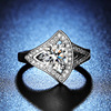 Kuaishou Live Source Fan Creative Fan Ring Skirt Form Mossian Stone Ring Equipment Diamond Ring Factory Wholesale