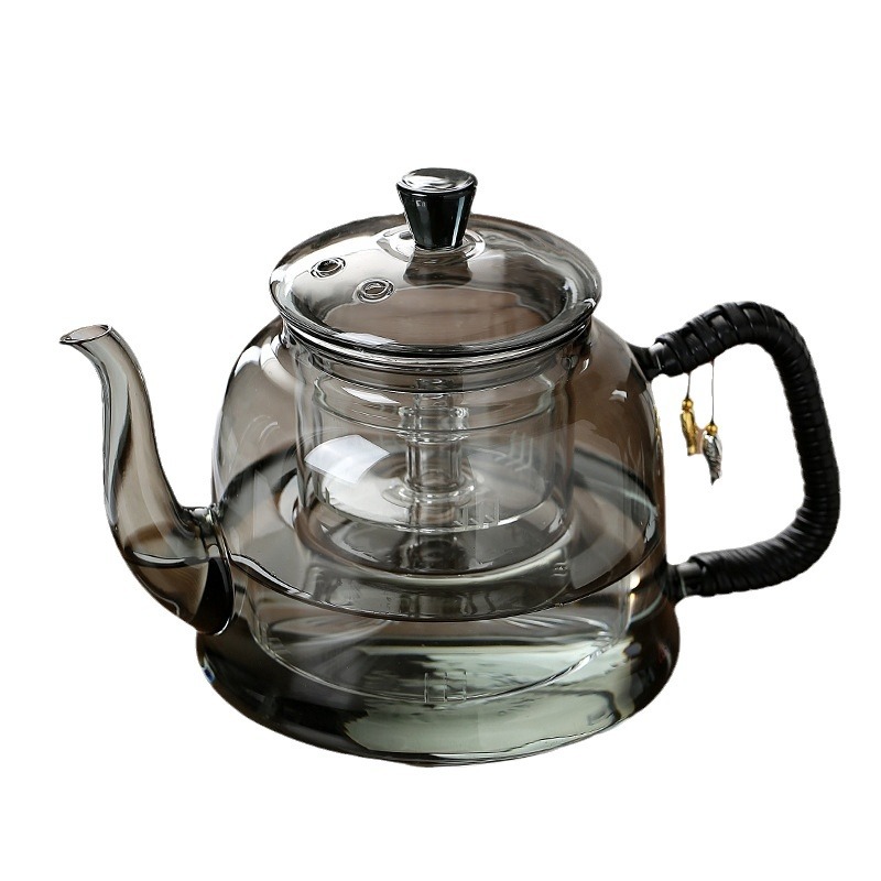 Glass teapot, capacious tea set for home use, increased thickness