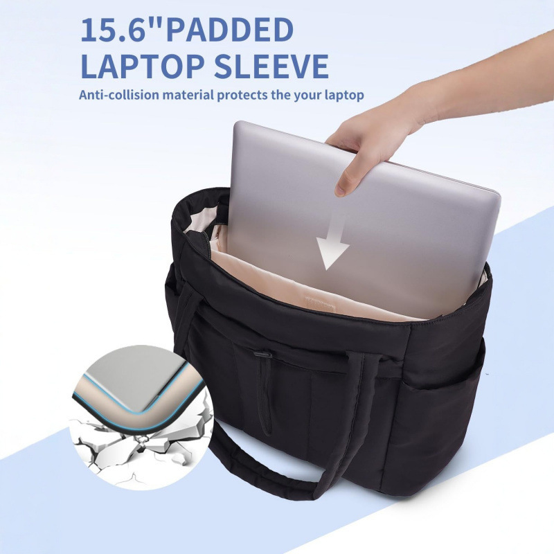 Stok Yeni Model Kapitoneli Tote Çanta Büyük Kapasiteli Kadın Çok Bölmeli Notebook Bilgisayar Çantası Kadın El Çantası Omuz Çantası