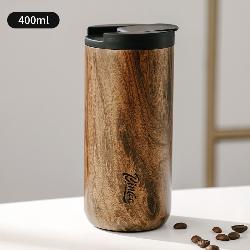 Bincooコーヒーカップ高級で洗練された保温カップ男性木目携帯外付けカップ男性|undefined