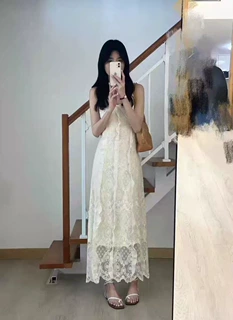 2026夏季女款纯欲性感荷叶边吊带连衣裙女收腰包臀显瘦度假长裙子