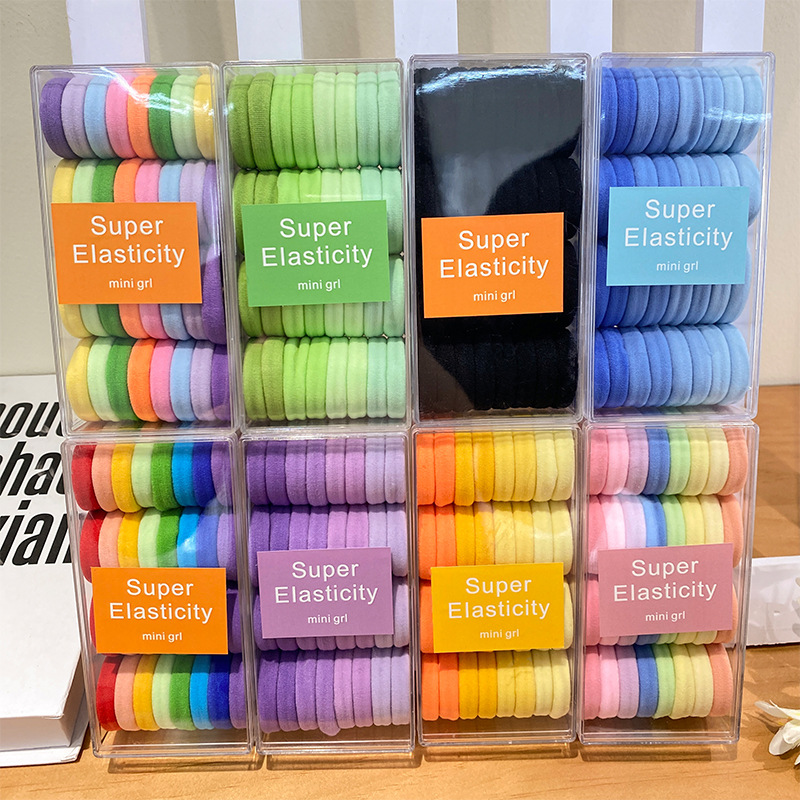 Banda de goma para el cabello 2022 nuevas chicas cuerda de pelo de cola de caballo banda de goma cubierta de cuero banda de pelo de colores cuerda de pelo de verano