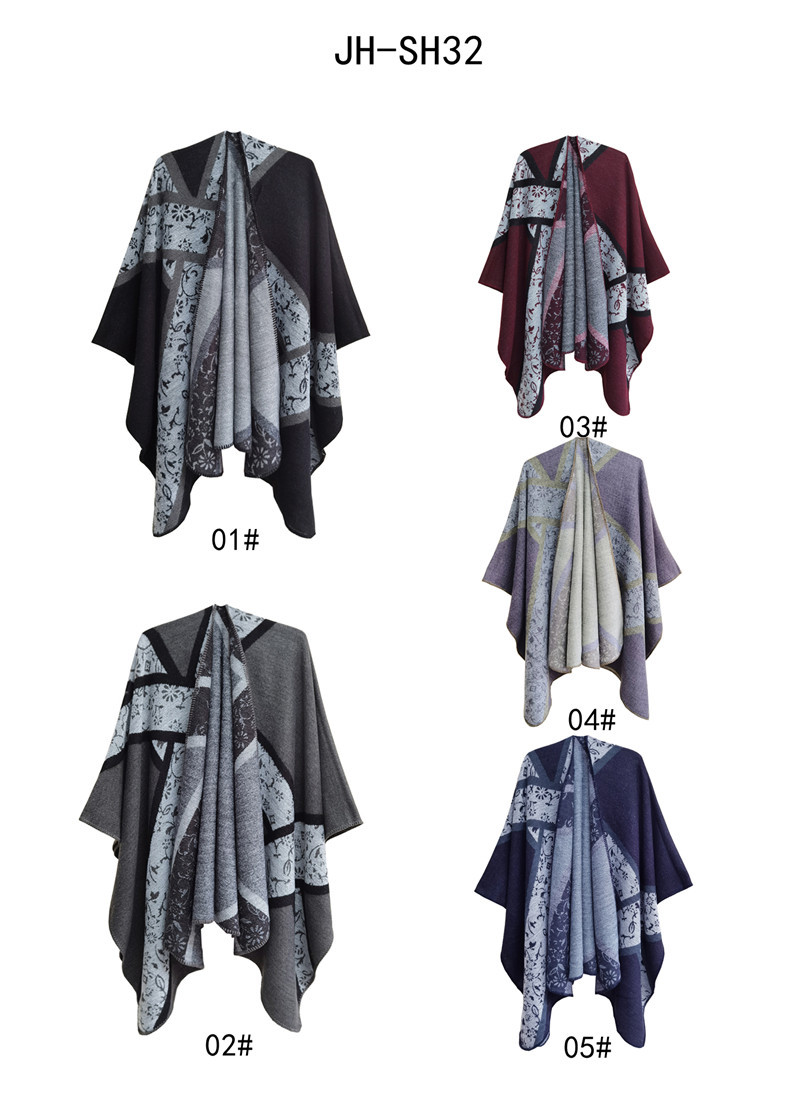 Unisex Cape ink painting large jacquard totem women's cape acrylic split cape_viptrois.com