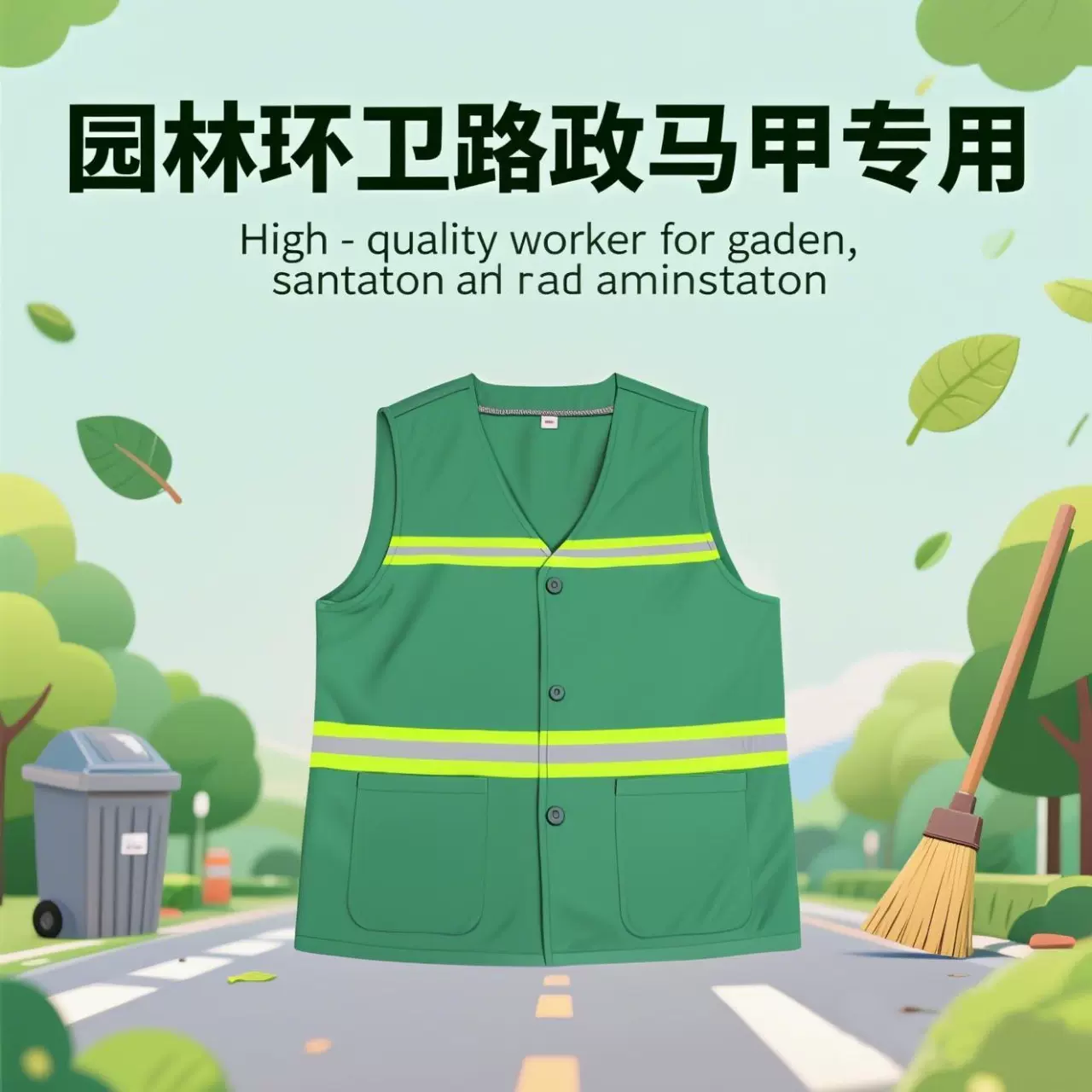 防静电专业园林园丁环卫路政养护涤棉马甲反光条多口袋安全背心弯