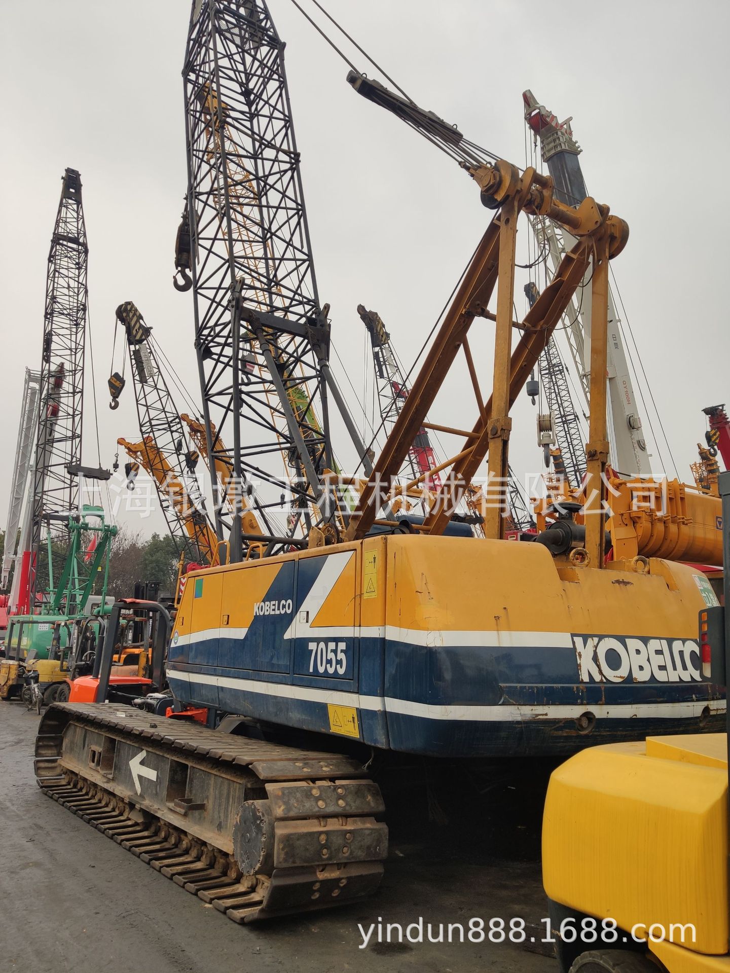 二手神钢55吨吊车kobelco 7055履带吊 55T履带吊  50吨起重机