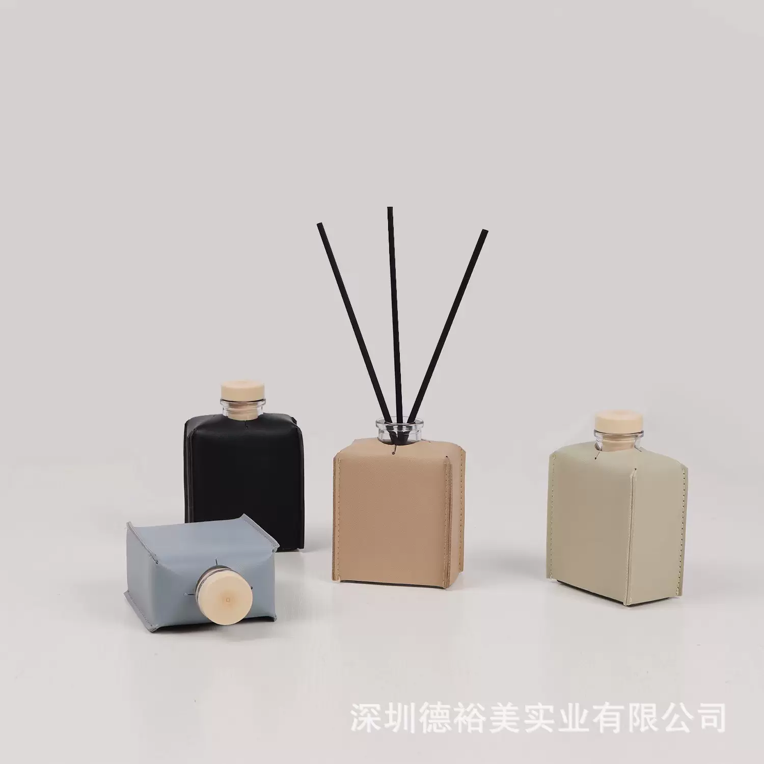 轻奢样板房卫生间香薰摆件售楼处衣帽间皮革卫浴套香氛皮套