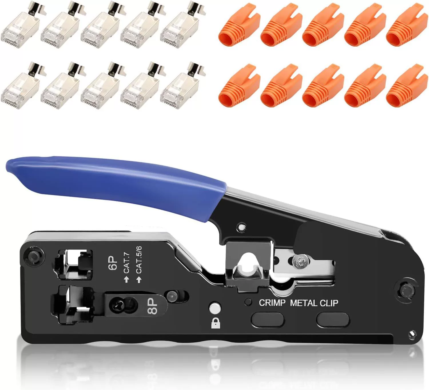 Набор сетевых разъемов Crimpzange, Crimpzange RJ45 с 10*Cat 7