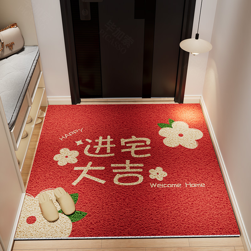贅沢な玄関のシルクの床マットは汚れに強くて、PVCの足マットを管理しやすいです。|undefined