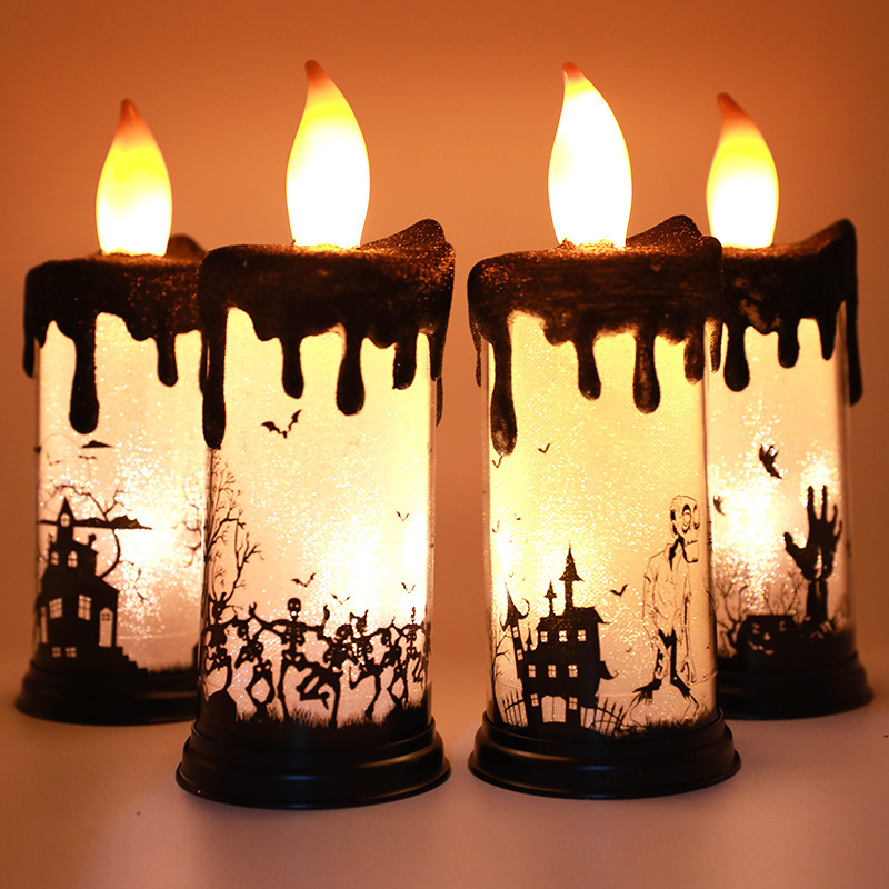 万圣节新款跨境批发电子led蜡烛狂欢节桌面装饰