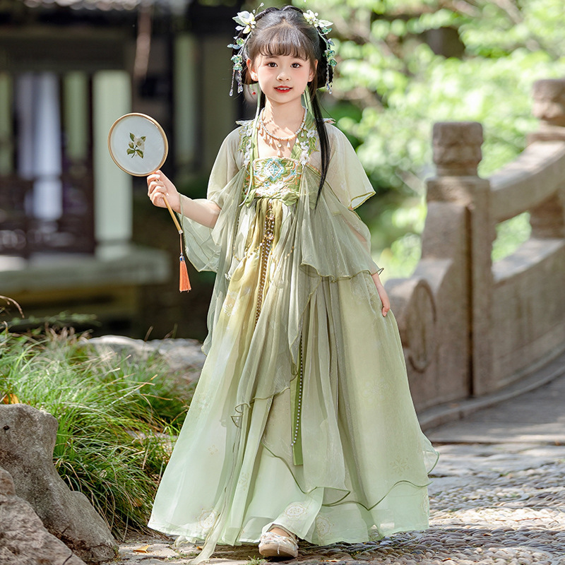 Girls' Hanfu Chinese Style Ancient Costume Summer Dress 2026 New Model Children's Summer Fairy-Like Spring Outfit Ancient Style Tang Suit Dress Girls' Hanfu Chinese Style Ancient Costume Summer Dress 2026 New Model Children's Summer Fairy-Like Spring Outfit Ancient Style Tang Suit Dress