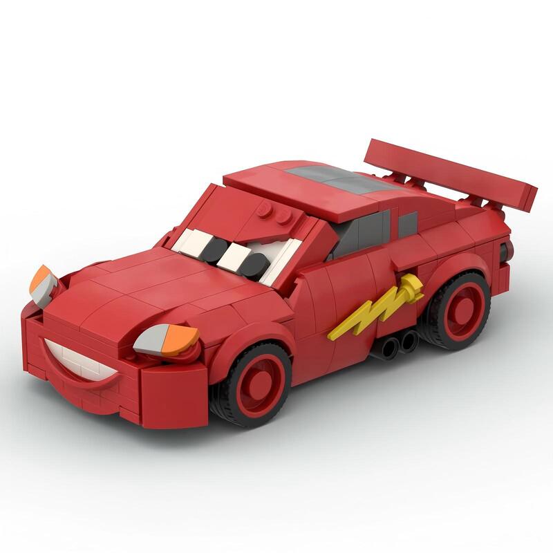 Compatible with Lego MOC-183097 Lightning McQueen Small Particles Children's Gift Car Model Creative Ornaments Building Blocks