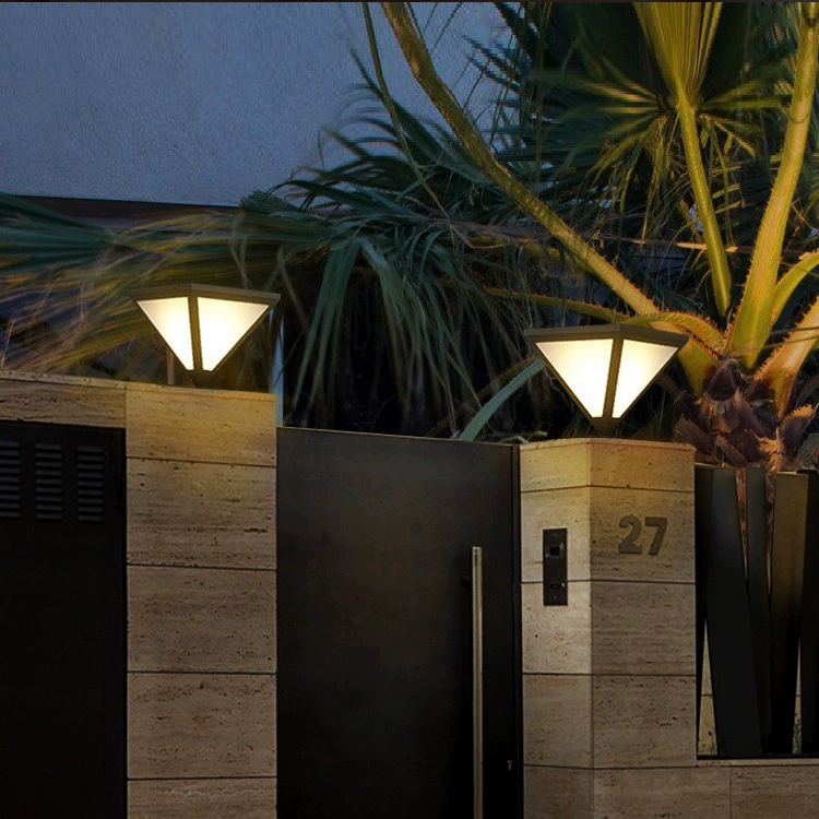Солнечный столб светильники наружные водонепроницаемые настенные светильники минималистичные ворота настенные светильники Вилла двор сад столб светильники