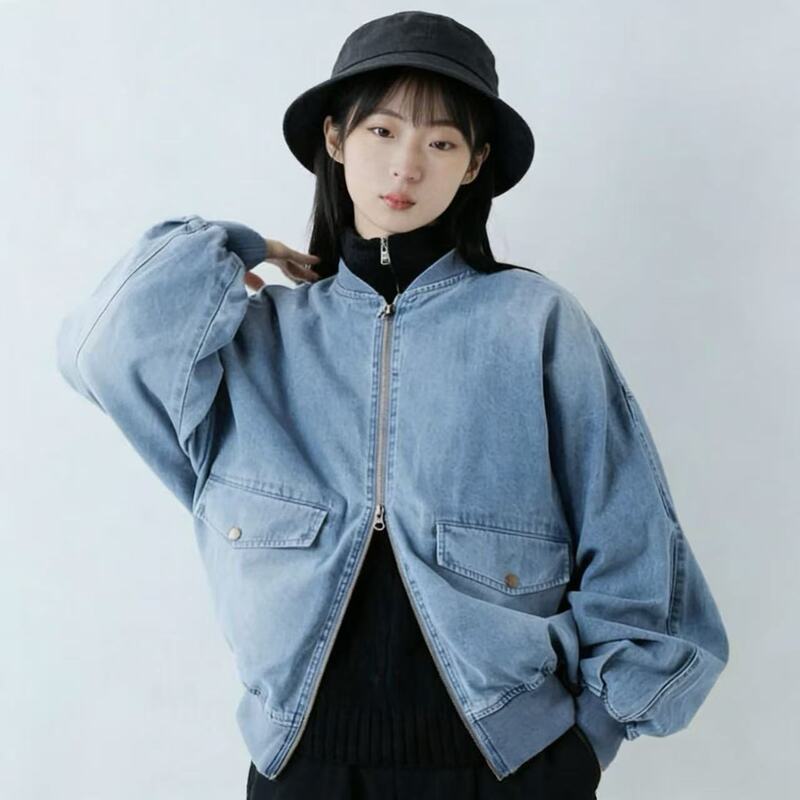 Directly Supplied from the Original Factory, Foreign Trade Clothing Cc45R Retro Style Zip-Up Denim Jacket, Same Style Couple Denim Jacket Directly Supplied from the Original Factory, Foreign Trade Clothing Cc45R Retro Style Zip-Up Denim Jacket, Same Style Couple Denim Jacket