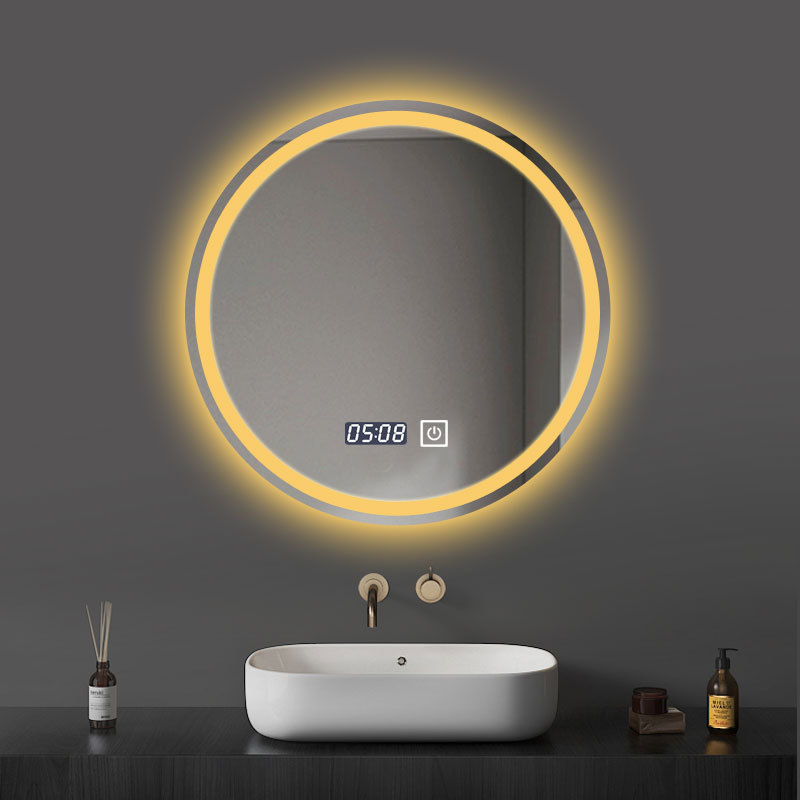 bathroom mirror round with light led smart mirror touch screen bathroom mirror bedroom makeup mirror dressing table new product