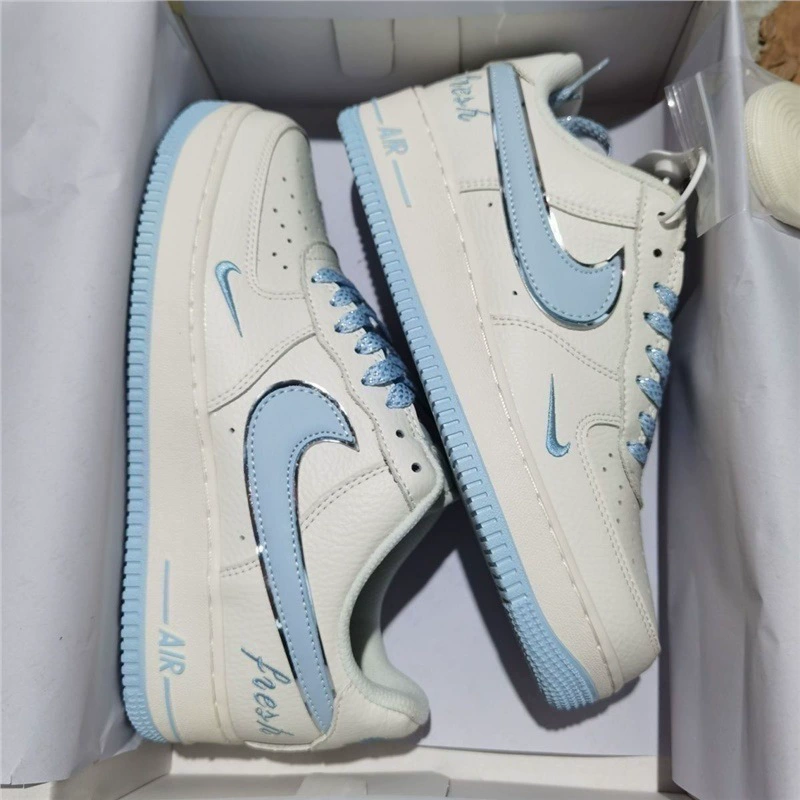 Кроссовки AF1 Air Force One, сине-голубая отделка, повседневный студенческий стиль