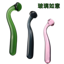 成人情趣用品水晶玻璃如意按摩器女用手动双头性玩具人体脉络护理