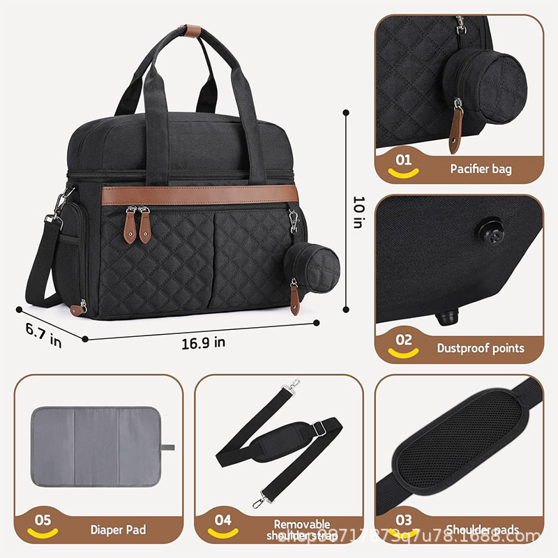 Nuevo bolso de extracción de leche, bolso de pañales, bolso de mano, bolso de trabajo de doble capa, adecuado para madres lactantes.