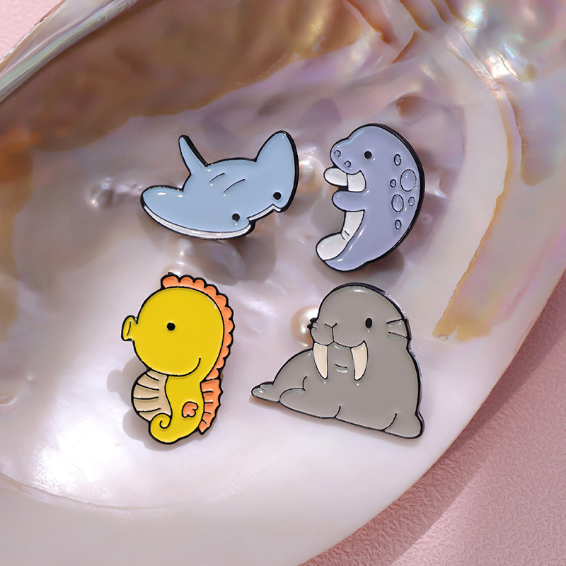 8g Weight Brooches Classification Holiday, Party Occasion Alloy, Metal Material Animal, Cartoon, Ocean, Dolphin, Octopus, Fish, Shark Pattern Unisex Gender Plating Design Cute Style Cute Pin Animal Cartoon Ocean Alloy Metal Plating Unisex Brooches 7