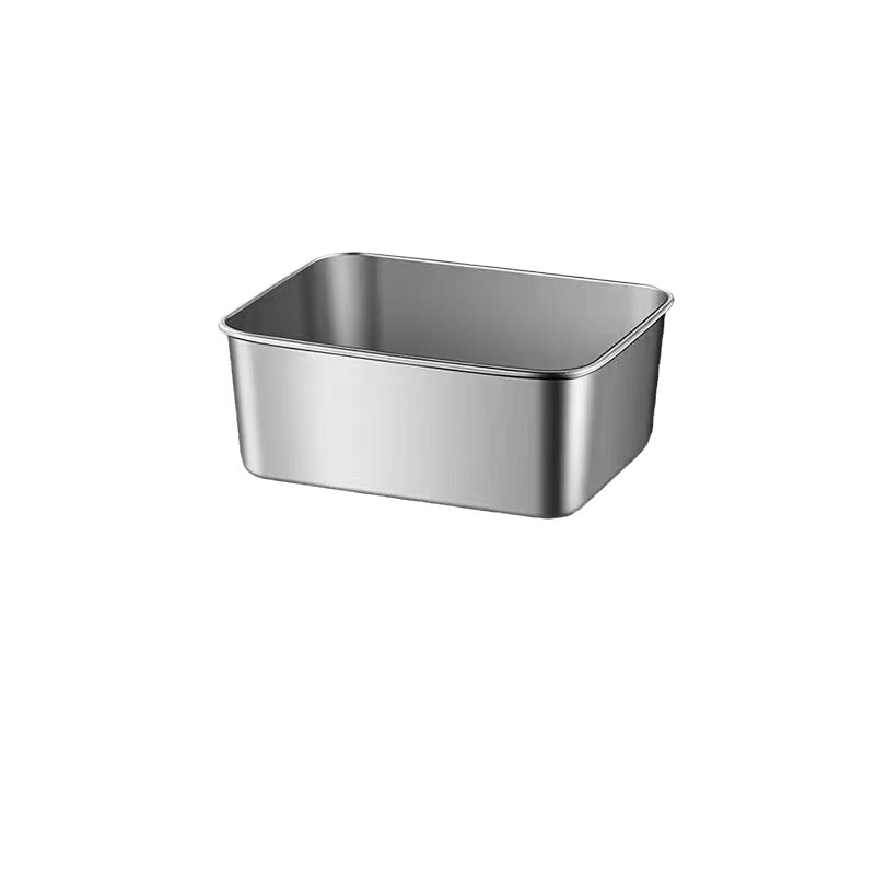 Caja de almacenamiento de frescura de acero inoxidable de grado alimenticio con cubierta a prueba de polvo caja de almacenamiento de frutas y verduras caja de sellado anti-alimentada para refrigerador