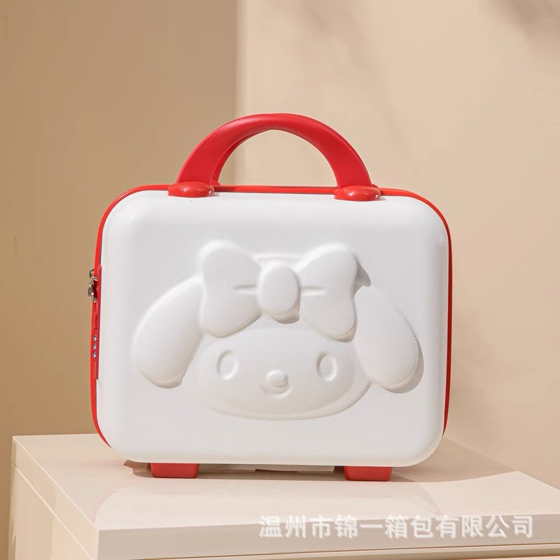 Maleta de viaje con diseño de perro de orejas grandes, estuche de cosméticos de 14 y 16 pulgadas, lindo recuerdo, mini estuche de almacenamiento