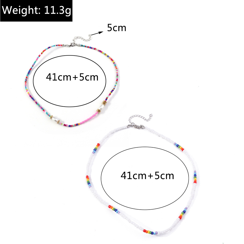 10g Weight Necklace Classification Seed Bead Chain Material Beaded Chain Chain Type 1 Piece, 1 Set Quantity Casual, Holiday, Street Occasion Resin Material Flower Pattern All Seasons Season Women's Gender Beaded Design Elegant, Lady Style Elegant Lady Flower Resin Beaded Chain Beaded Necklaces Wholesale 2