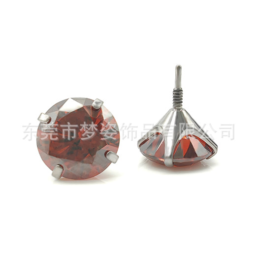 F136チタン長歯ピアス超フラッシュ爪5aジルコンg 23チタン合金人体穿刺アクセサリー耳骨釘