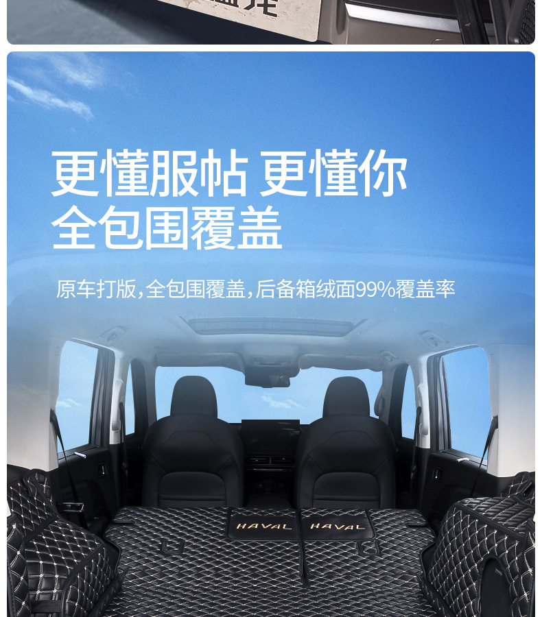 Suitable for 25 Models of Haval Raptor Trunk Mats, Fully Enclosed Raptor Interior Modification Special Car Trunk Mats