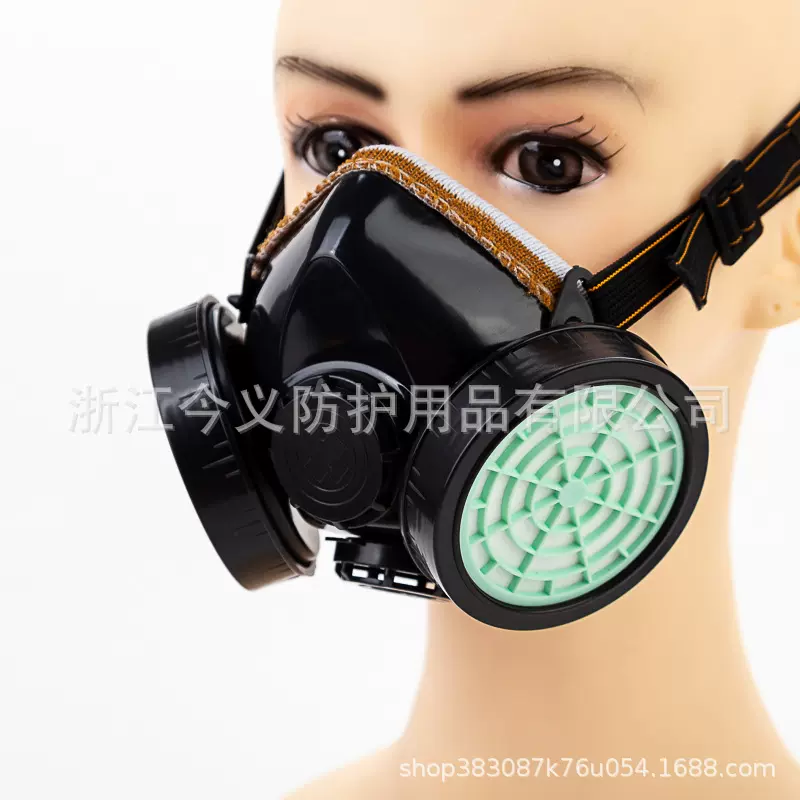 304双呼吸阀防雾防烟防灰尘双罐防尘面具专用喷漆工业口罩彩盒装