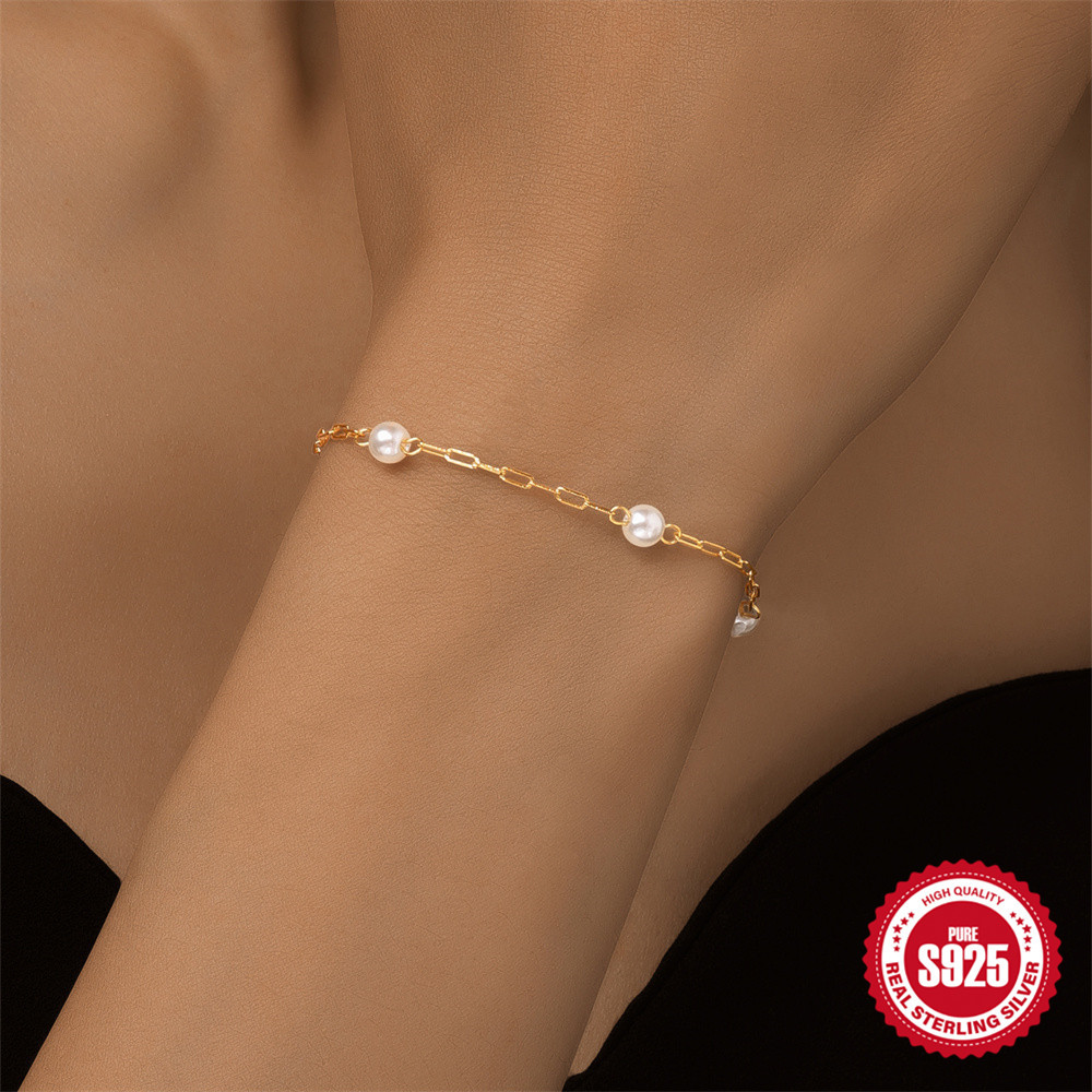 Pulsera de todo fósforo de plata de ley s925 de estilo ins caliente en Europa y América