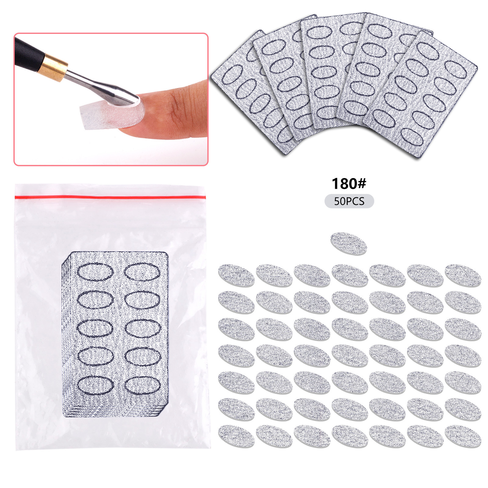 Transfronterizo nueva manicura de doble cabeza de acero Bevel empuje grande de acero inoxidable redondo curvado boca peeling herramienta removedor de uñas image 15