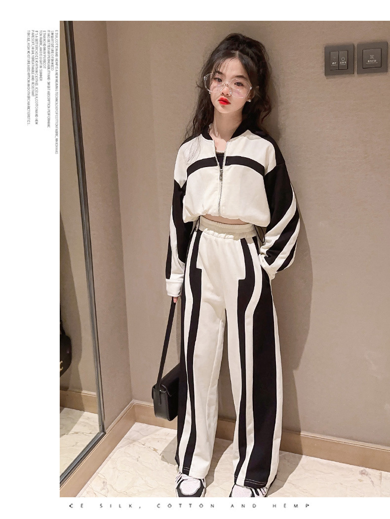 Ensemble deux pièces de sport décontracté pour filles, nouveau Design Sense, vêtements tendance pour enfants, printemps et automne 2023_voghion.com