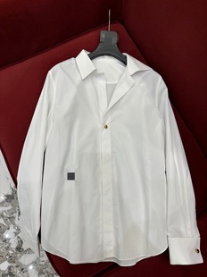 Niche New Women's high quality Exquisite Bee Embroidered Hardware V-neck White Shirt Stacked