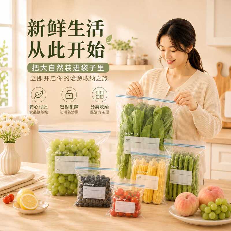 Sealed Bags, Food Preservation Bags, Household Plastic-Sealed Thickened Refrigerator Storage and Refrigeration Special Bags with Sealing and Portioning Features Sealed Bags, Food Preservation Bags, Household Plastic-Sealed Thickened Refrigerator Storage and Refrigeration Special Bags with Sealing and Portioning Features