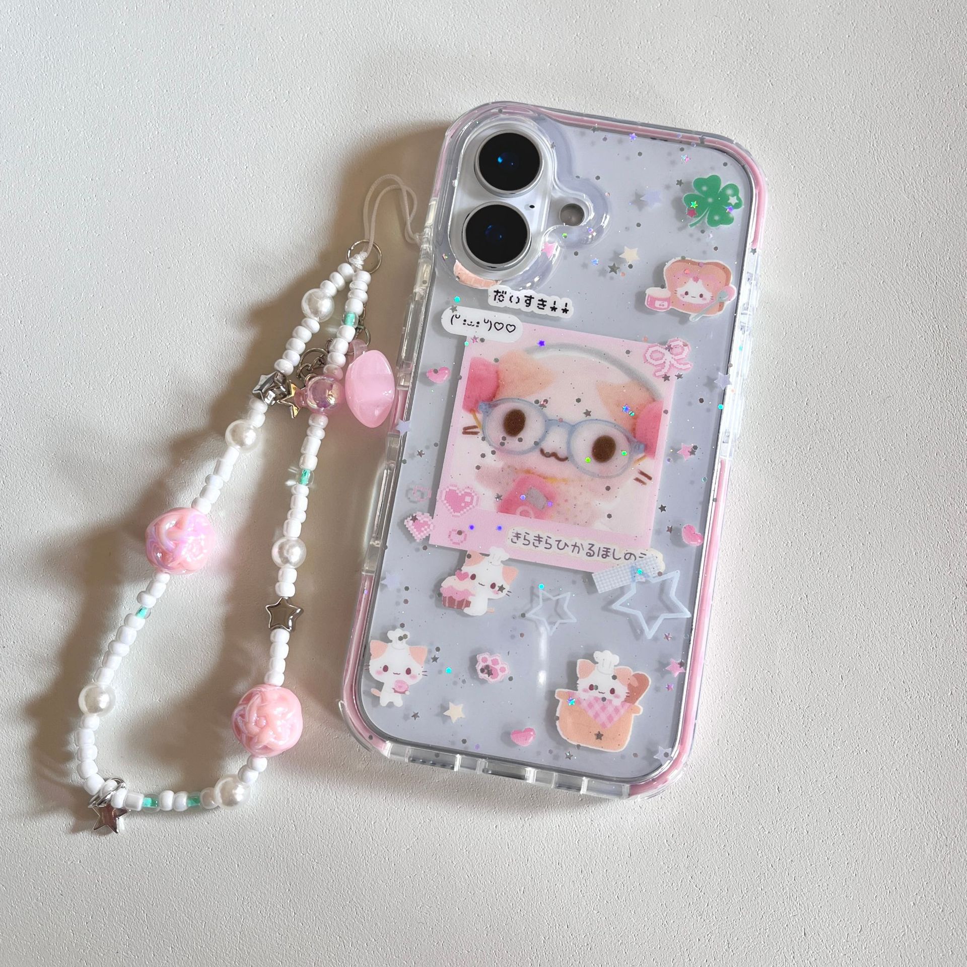 Linda ilustración de algodón de azúcar de dibujos animados de corazón de niña para Apple 15Pro/16Pro funda para teléfono móvil 14/13 femenino 16PM