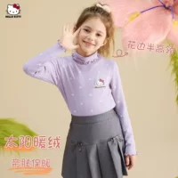 HelloKitty девушка осень-зима нижняя рубашка 2024 новый мультфильм детская одежда теплый и удобный топ